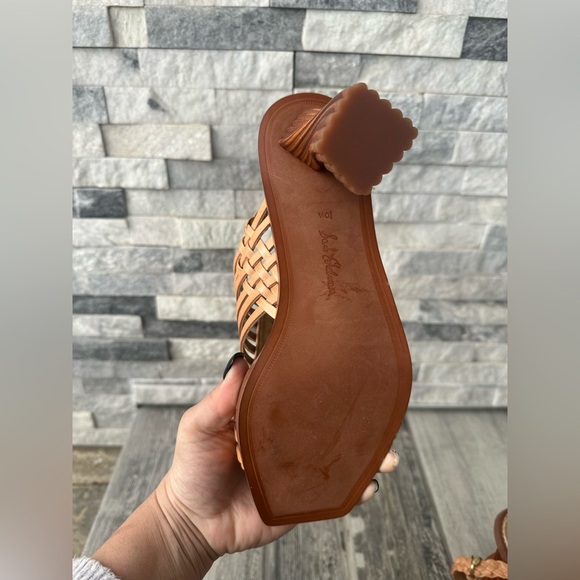 Sam Edelman Anthropologie Holland Leather Woven Ankle Strap Heels Sand 10.5 NWOT - Picture 10 of 12